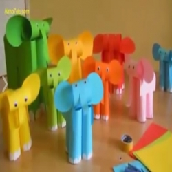 طريقة عمل فيل من الورق للطفل